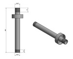 SAPHO - Sprchové stropní ramínko, kulaté, 200, měď mat 1205-05PG