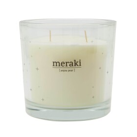 Meraki Vonná adventní svíčka Anjour Pear 560 g, bílá barva, sklo, vosk