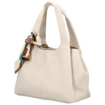 Módní dámská koženková kabelka do ruky Nerilly, krémová
