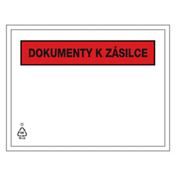 1000 x Samolepicí obal na doprovodnou dokumentaci, 230x125mm, DOKUMENTY K ZÁSILCE | RAJA
