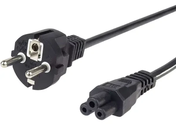 Wortmann napájecí kabel Schuko - C5 rovný 0,6 m / Napájecí kabel / černá (3809206)