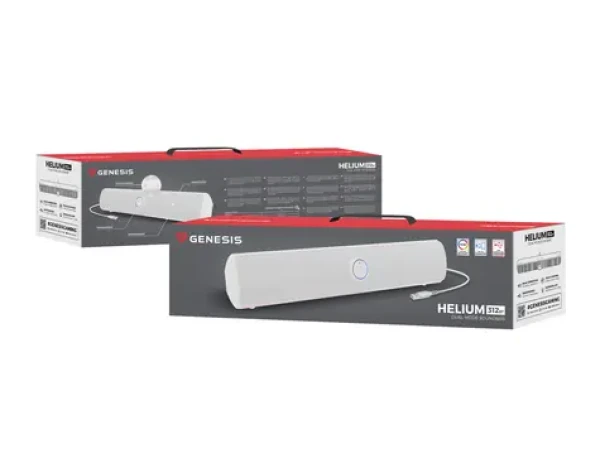Genesis Helium 312BT bílá / Herní soundbar / 10W / Bluetooth 5.2 / USB / RGB podsvícení (NCS-2305)