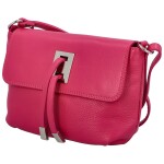 Módní malá dámská kožená crossbody Victorien, tmavě růžová