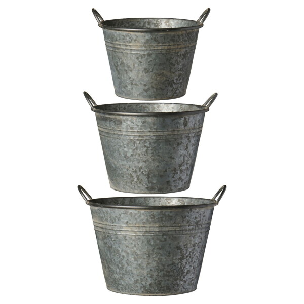 Ib Laursen Kovový květináč Urban Garden Grasps Conical L, stříbrná barva, kov