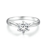 Stříbrný prsten Sabrina 1 ct MOISSANITE + CERTIFIKÁT, 59 certifikát GRA, hadřík na čištění stříbra, dárková krabička