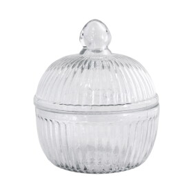 Strömshaga Skleněná dóza s víkem Edvin, čirá barva, sklo