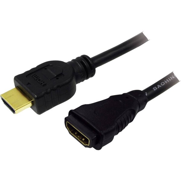 LogiLink HDMI prodlužovací kabel Zástrčka HDMI-A, Zásuvka HDMI-A 5.00 m černá CH0058 4K UHD HDMI kabel