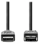 Nedis černá / Prodlužovací kabel USB / USB-A - USB-A / USB 3.2 Gen 1 / 5 Gbps / 2 m (CCGL61010BK20)