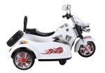 Mamido Dětská elektrická motorka Chopper s postranním vozíkem bílá