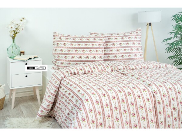 Stanex Ložní povlečení krepové Retro růžové (LS248) ROZMĚR: 140x220 cm + polštář (90x70 cm)
