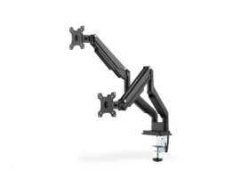 Digitus univerzální držák pro 2 monitory 15-32" / s plynovou pružinou a svorkou / VESA 75x100 / nosnost 2x 9 kg (DA-90395)