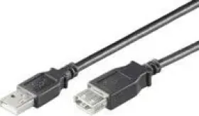 MicroConnect Propojovací kabel USB 2.0 M - USB 2.0 F 0.1m černá / 480 Mbit/s (USBAAF01B)