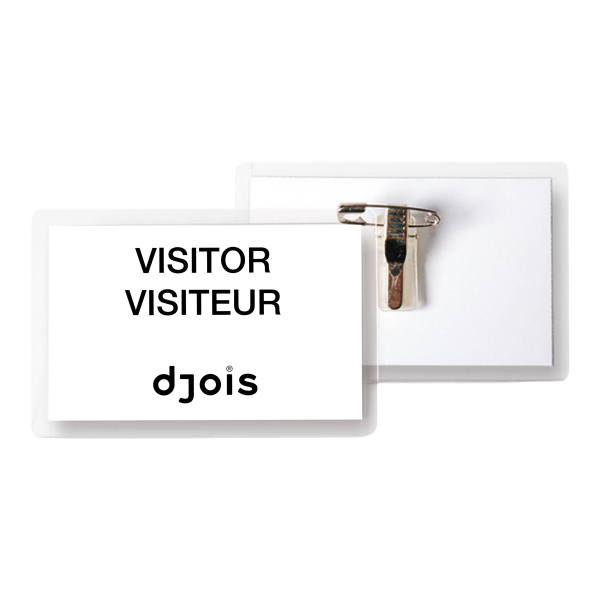 Djois jmenovka s kombinovaným úchytem, 40 x 75 mm, PET, transparentní, 50 ks
