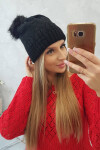 Dámská čepice s bambulí Judith K347 černá UNI