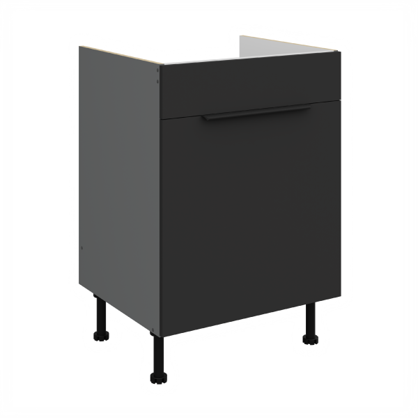 Spodní skříňka pod dřez Aria ANT 60 ZL 1S BB - Premium Box Barva korpusu: Antracit, Barva dvířek: BL - Black AFM