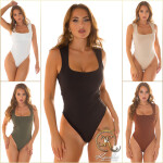 Trendy Musthave Basic Bodysuit perfektní střih brown Einheitsgroesse