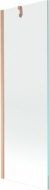 MEXEN/S - Next vanová zástěna FIX 60 x 150, transparent, měď kartáčovaná 895-060-000-00-00-65