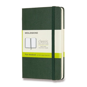 Zápisník Moleskine - tvrdé desky, S, čistý - tm. zelený