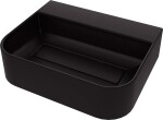 DEANTE - Umyvadlo Arnika nero Granite, na desku, s odkládací plochou pod baterii - s krycí deskou CQA_NU5S