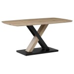 Stůl jídelní 160x90cm, MDF, 3D dekor dub san remo, kovové nohy, černý lak.