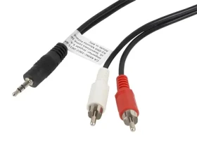 Lanberg / Redukční kabel / 3,5 mm Minijack (M) – 2x RCA Cinch (M) / 1,5 m (CA-MJRC-10CC-0015-BK)