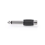 Nedis Mono audio adaptér jack 6.35 mm (M) - RCA (F) černá / poniklované (CAGB23935BK)
