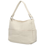 Stylová dámská koženková kabelka na rameno Irenea, krémová
