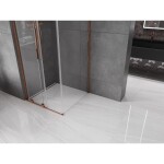 MEXEN/S - Velar L sprchový kout, posuvné dveře 120 x 120, transparent, růžové zlato 871-120-120-03-60