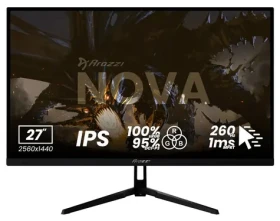 27" Arozzi Nova 27T2K260 černá / Monitor / IPS / QHD 2560x1440 / 260 Hz / 1ms / 2x HDMI + 2x DP (AZ-NO-27T2K260-BK)