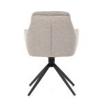 Židle jídelní, 180° otočný mechanismus, šedá voděodolná látka, černý kov