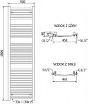 MEXEN/S - Helios radiátor + topná tyč 1800 x 500 mm, 900 W, bílá W103-1800-500-2900-20