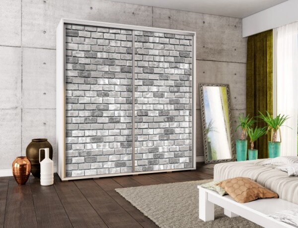 FRONTI Šatní skříň PENELOPA 205 Šedá cihla 7050