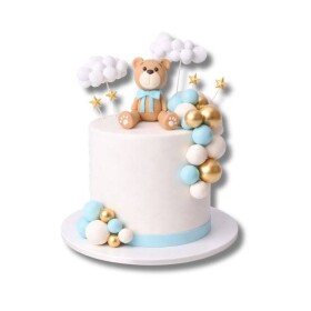 Dortisimo Zápich do dortu Medvídek s koulemi a mráčky modrý (33 ks)