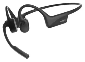 Shokz OpenComm2 PTT for Zello černá / Bluetooth sluchátka / před uši s mikrofonem / Bone Conduction / IP55 / USB-C (C122-AJ-BK)