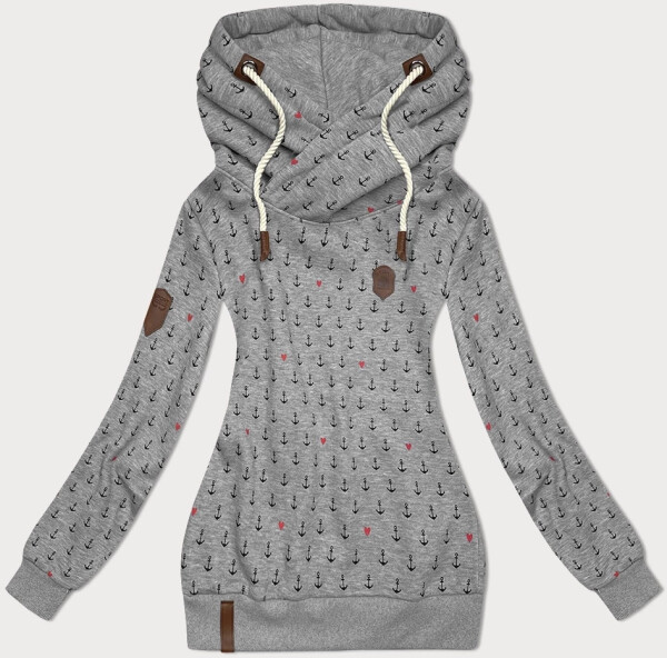 Dámská mikina (2304) šedá s potiskem -Goodlooking L