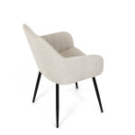 Židle jídelní, krémová látka, černý kov