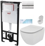 ALCADRAIN Sádromodul - předstěnový instalační systém s chromovým tlačítkem M1721 + WC Ideal Standard Tesi se sedátkem SoftClose, AquaBlade AM101/1120 M1721 TE1