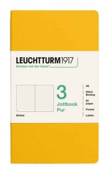 Zápisník Jottbook pur A6, 64l, tečkovaný, Sunflower, 3ks