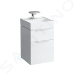 Laufen - Kartell Umývátko na desku 460x460 mm, se 3 otvory pro baterii, s LCC, bílá H8153314001581