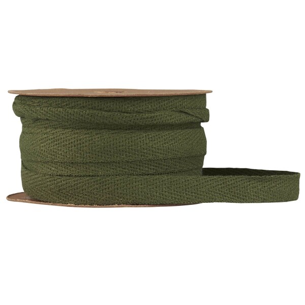 Ib Laursen Bavlněná stuha na špulce Moss Green - 5 m, zelená barva, textil