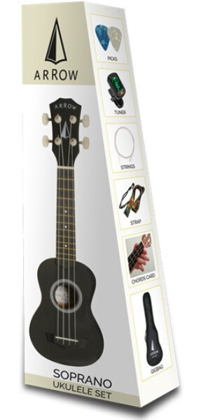 Arrow PB10 BK Soprano Ukulele - Black SET