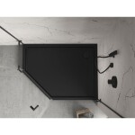MEXEN - Flow+ pětiboká sprchová vanička pravá 100 x 80, černá mat 46P708010RH