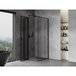 MEXEN/S - Mist T sprchový kout dveře křídlové levá 110 x 110, černý okraj, černá 8A4T-110-110-70-70-L