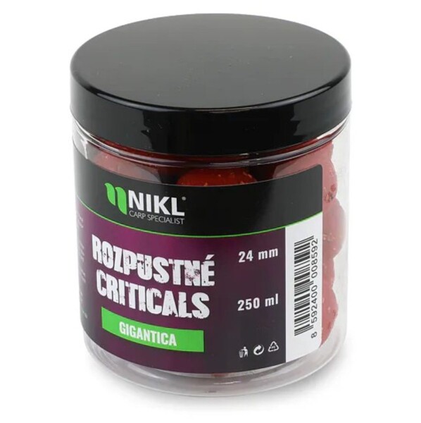 Nikl Rozpustné Criticals boilie Gigantica 250ml - 24mm,Nikl Rozpustné Criticals boilie Gigantica 250ml - 24mm