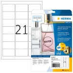 HERMA etikety A4 63,5x38,1 mm transparentní / Etikety / Fólie lesklá / Voděodolné / 525 ks (8017)