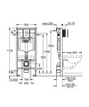 GROHE - Rapid SL Předstěnová instalace s nádržkou pro závěsné WC, souprava Fresh a tlačítko Skate Cosmopolitan, alpská bílá 39448000