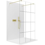 CERANO Sprchová zástěna Walk-in Onyx Duo L/P - 8 mm - hranatá vzpěra - zlatá, industriální sklo - 150x200 cm