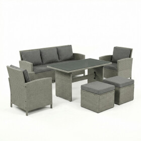 Zahradní sestava 140x70x60cm, polyratan, šedá, AZS-A1719 GREY