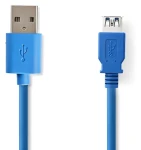 Nedis USB-A - USB-A modrá / USB kabel / USB 3.2 Gen 1 / 5 Gbps / 2 m (CCGB61010BU20)