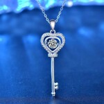 Royal Fashion stříbrný náhrdelník HA-XMZ013-SILVER-MOISSANITE-ZIRCON